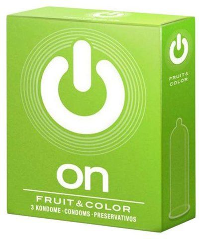 Ароматизированные цветные презервативы On Fruit & Color, 3 шт NO3432 фото