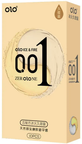 Презервативи пролонгуючі тонкі з ефектом тепло/холод Olo Ice&Fire, 10 шт (фольга) OLO257 фото