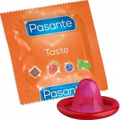 Презервативи зі смаком полуниці Pasante Taste Strawberry, 3 шт 1050KA фото