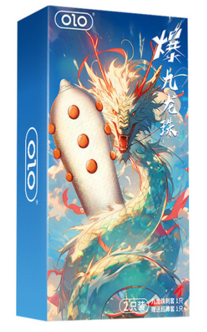 Презерватив з вусиками OLO Nine Dragon, додаткова стимулююча кулька, 1 шт OLO206820 фото