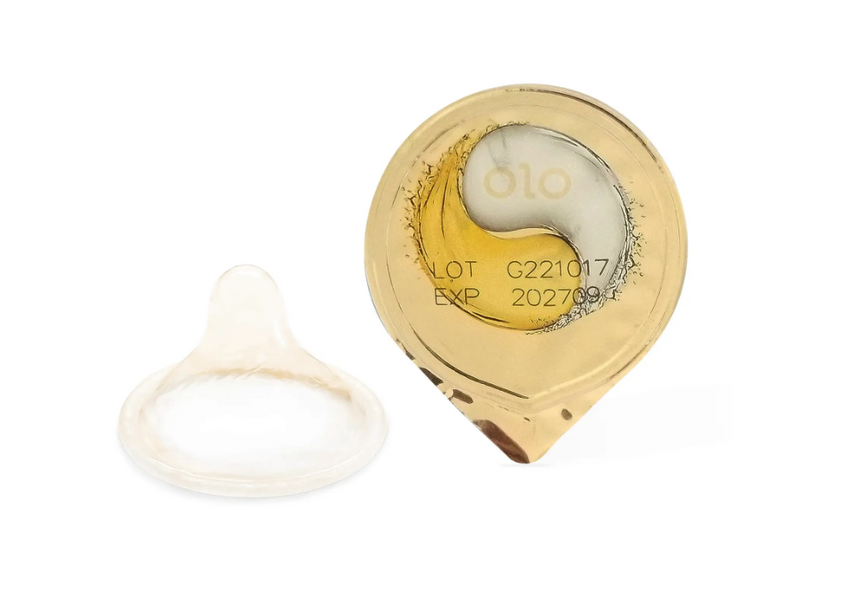 Набір презервативів пролонгуючих OLO 0.01 Ice Durable Gold, ефект лід та полум&rsquo;я, 10 шт OLO3 фото