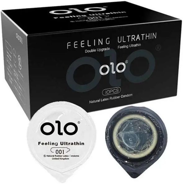 Презервативи ультратонкі OLO 0.01 Feeling Ultrathin Black з гіалуроновою кислотою, 10 шт OL4332 фото