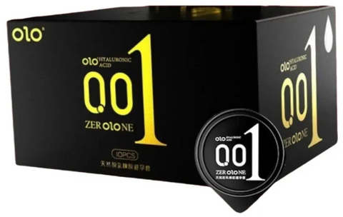 Презервативи ультратонкі OLO Black 001 з додатковим мастилом. 10 шт MS2102 фото