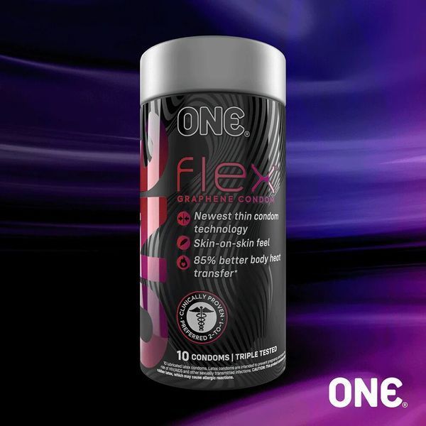 Супертонкие презервативы ONE Flex Graphene Condom, 10 шт SX0787 фото