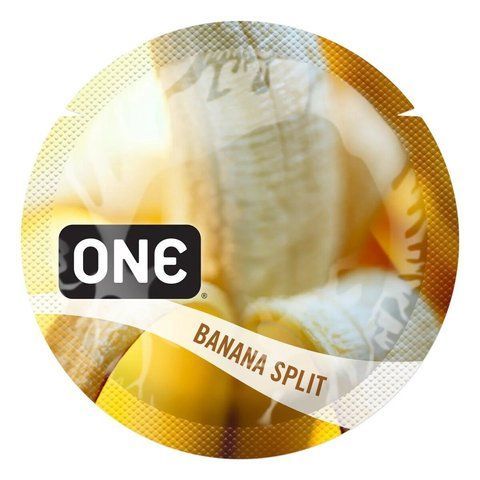 Презерватив ONE FlavorWaves Banana Split зі смаком банану, 1 шт SX0753 фото