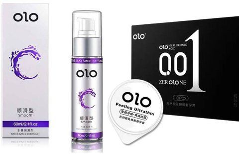 Набор ультратонких презервативов OLO Feeling Ultrathin 10 шт + лубрикант OLO Smooth 60 мл Ol555 фото