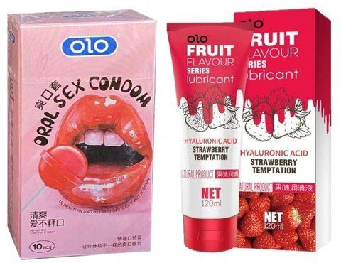 Набор OLO Oral Candy (вкусовые) 10 шт + лубрикант OLO SWEET SECRET со вкусом клубники, 120 мл Ol123 фото