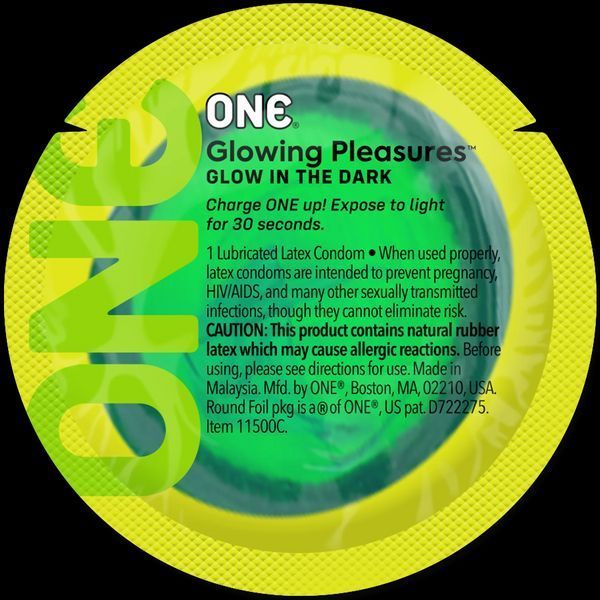 Набор презервативов ONE Glowing Pleasures, 100 шт, светятся в темноте, со смазкой, упаковка-тубус SX0736 фото